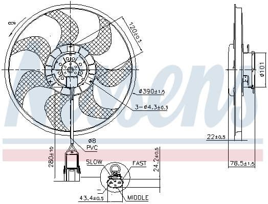 Fan, engine cooling 850070