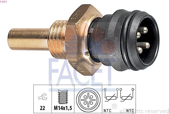 Sensor, coolant temperature Made in Italy - OE Equivalent 7.3151