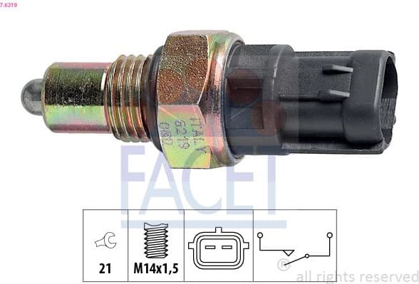 Switch, reverse light Made in Italy - OE Equivalent 7.6219