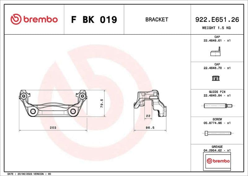 Brake Caliper Bracket Set PRIME LINE FBK019