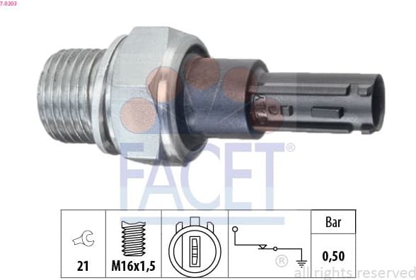 Oil Pressure Switch Made in Italy - OE Equivalent 7.0203