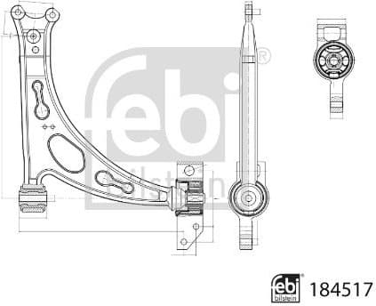 Control/Trailing Arm, wheel suspension 184517