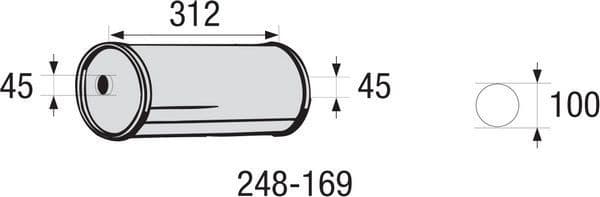 Centre Muffler, universal 248-169