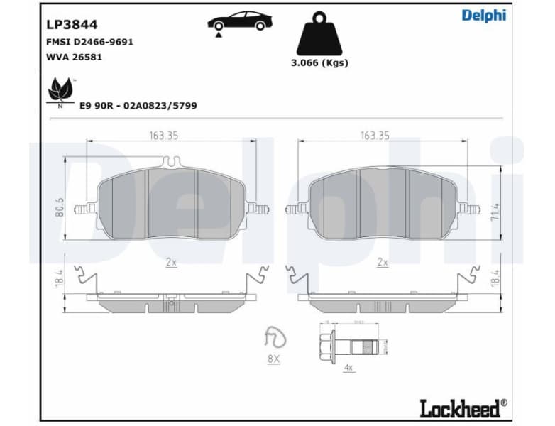 Brake Pad Set, disc brake LP3844