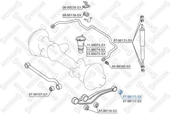 Mounting, control/trailing arm 87-98115-SX