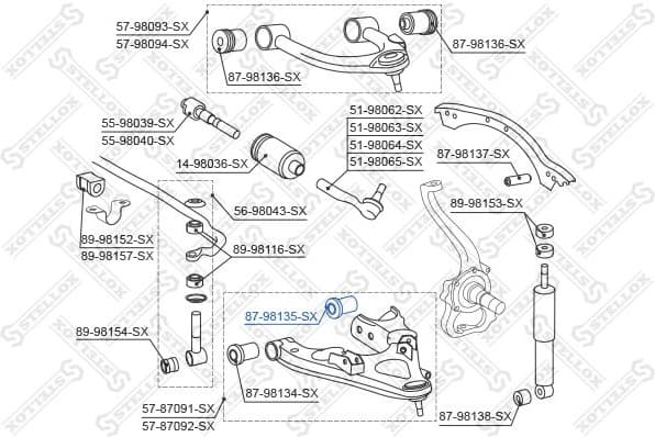 Mounting, control/trailing arm 87-98135-SX - image 2