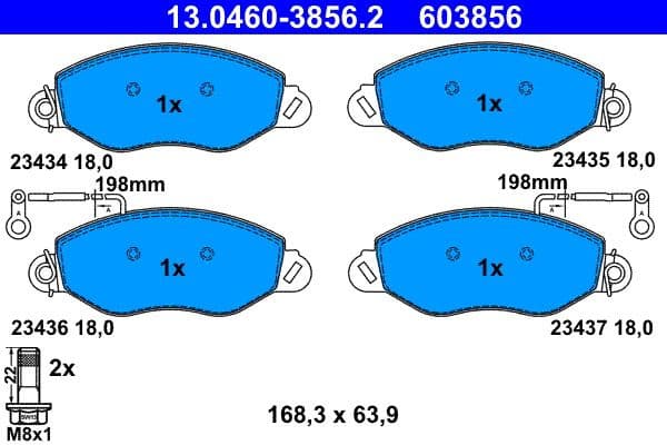 Brake Pad Set, disc brake 13-0460-3856-2