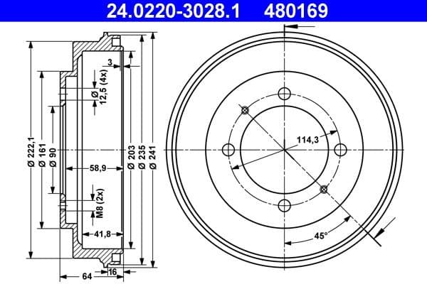 Brake Drum 24.0220-3028.1