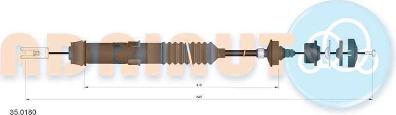 Cable Pull, clutch control 35.0180