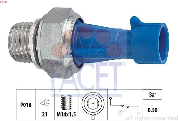 Oil Pressure Switch Made in Italy - OE Equivalent 7.0143