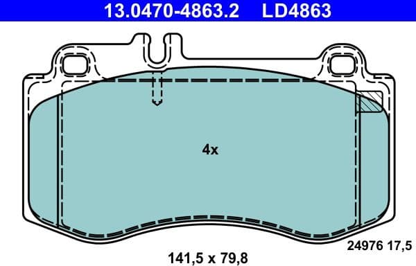 Brake Pad Set, disc brake ATE Ceramic 13-0470-4863-2