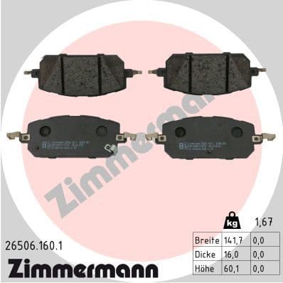 Brake Pad Set, disc brake 26506.160.1