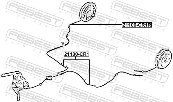Cable Pull, parking brake 21100-CR1R - image 2