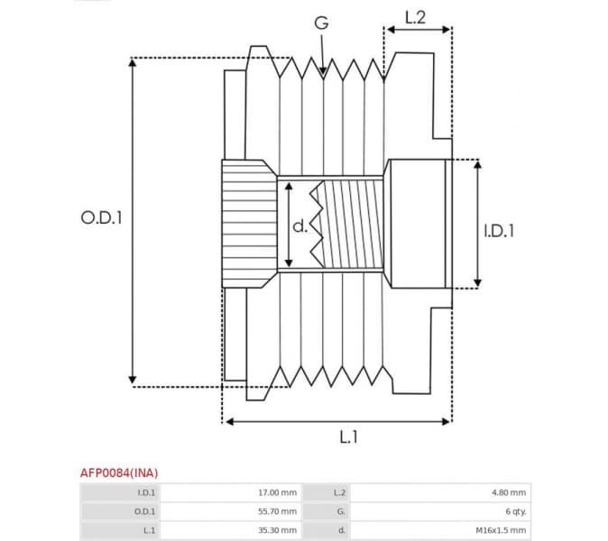 Alternator Freewheel Clutch Ina AFP0084(INA) - image 4