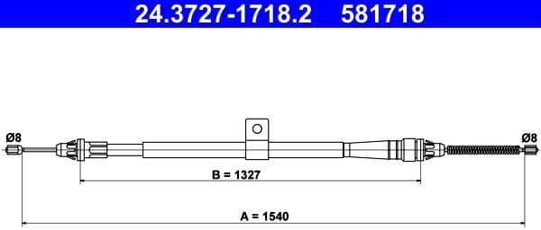 Cable Pull, parking brake 24-3727-1718-2