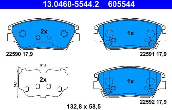 Brake Pad Set, disc brake 13-0460-5544-2
