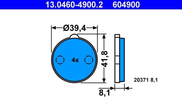 Brake Pad Set, disc brake 13-0460-4900-2