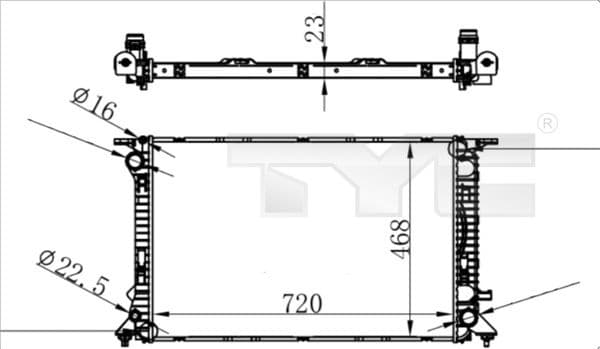 Radiator, engine cooling 702-0038