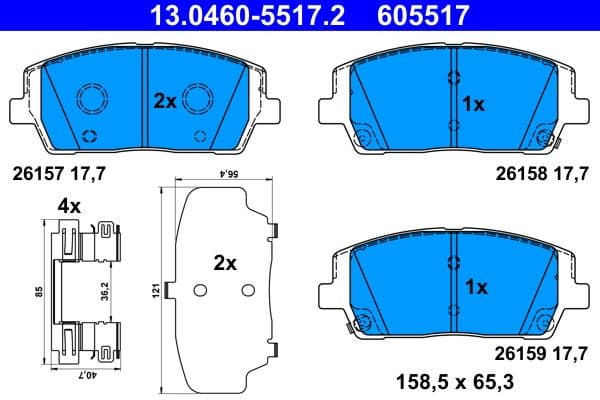 Brake Pad Set, disc brake 13-0460-5517-2