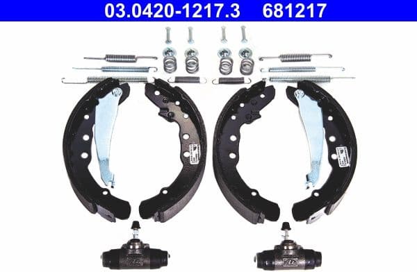 Brake Shoe Set Original ATE Kit 03-0420-1217-3