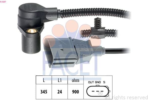 Sensor, crankshaft pulse Made in Italy - OE Equivalent 9.0287
