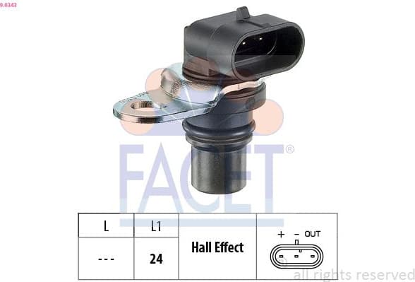 Sensor, camshaft position Made in Italy - OE Equivalent 9.0343