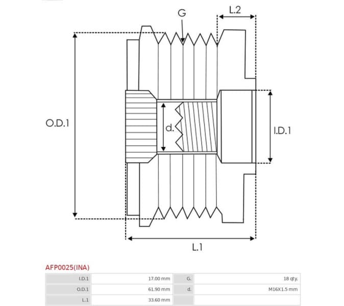Alternator Freewheel Clutch Ina AFP0025(INA) - image 4