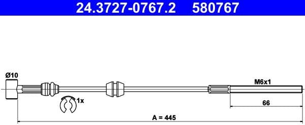 Cable Pull, parking brake 24-3727-0767-2