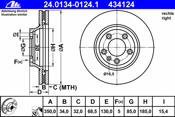 Brake Disc 24.0134-0124.1