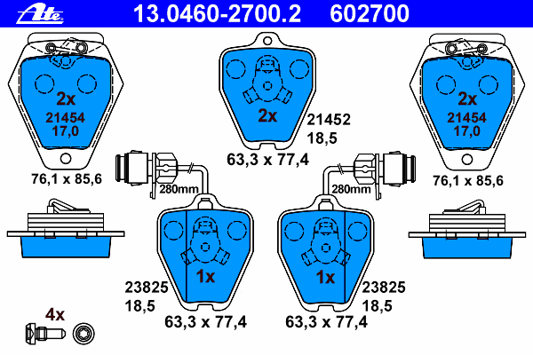 Brake Pad Set, disc brake 13.0460-2700.2