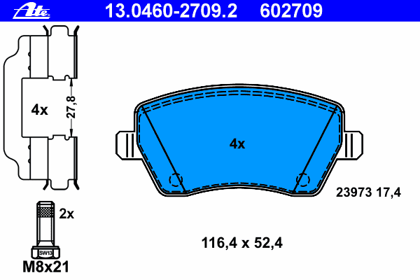 Brake Pad Set, disc brake 13.0460-2709.2