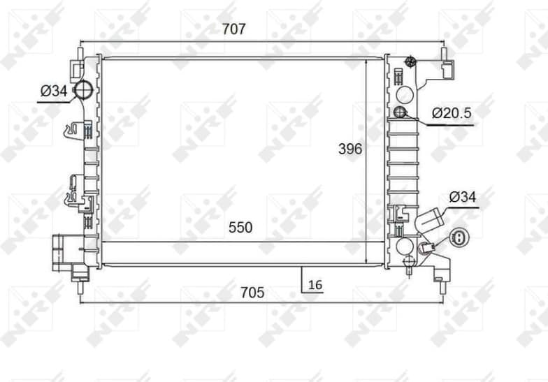 Radiator, engine cooling 58504