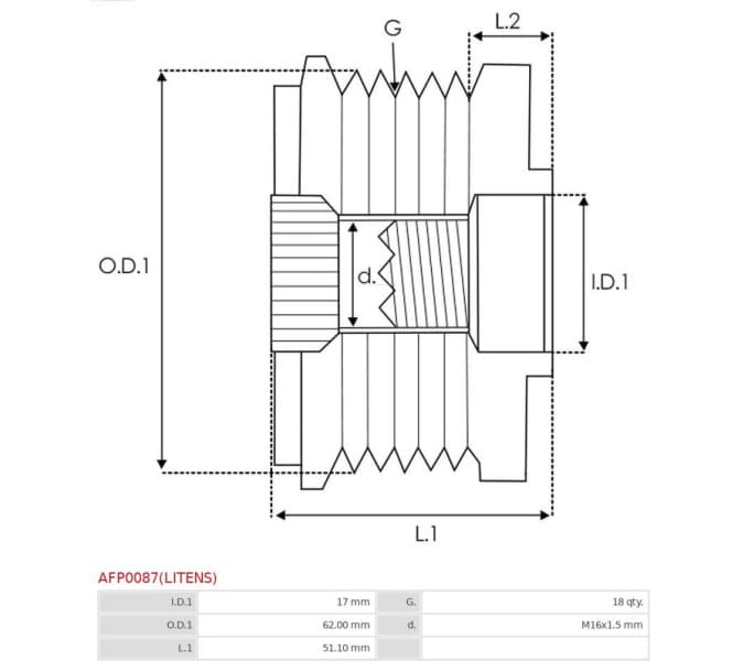 Alternator Freewheel Clutch Litens AFP0087(LITENS) - image 4