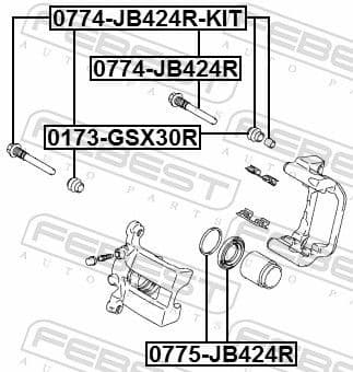 Guide Bolt, brake caliper 0774-JB424R