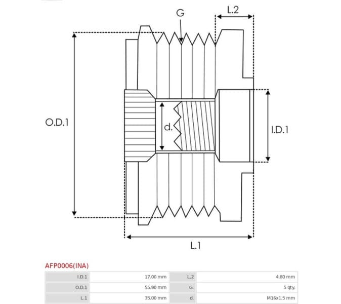 Alternator Freewheel Clutch Ina AFP0006(INA) - image 4