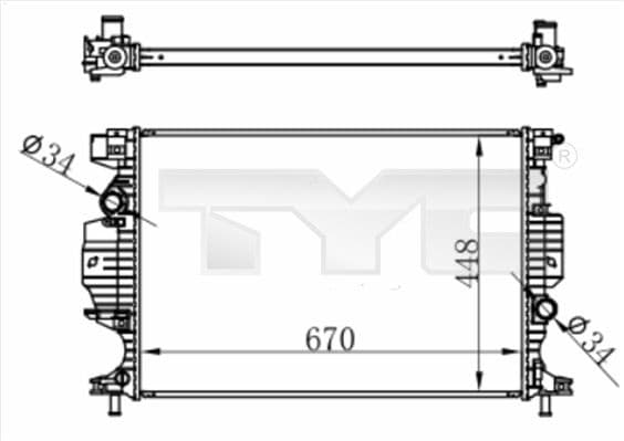 Radiator, engine cooling 710-0060