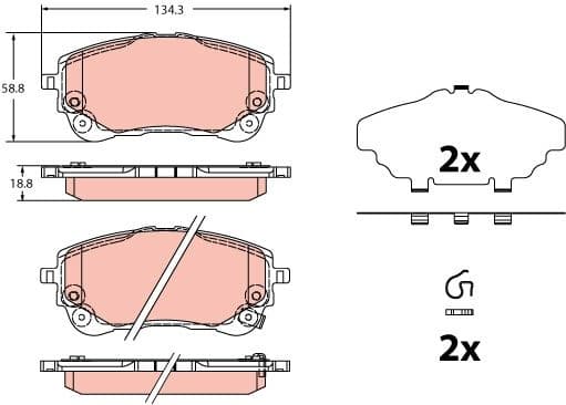 Brake Pad Set, disc brake GDB2349