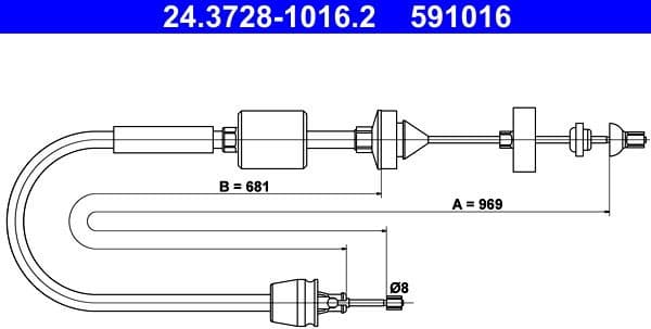Cable Pull, clutch control 24-3728-1016-2