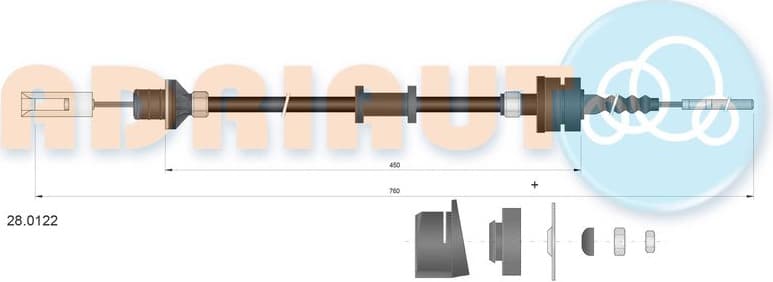 Cable Pull, clutch control 28.0122