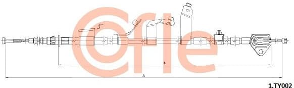 Cable Pull, parking brake 92.1.TY002