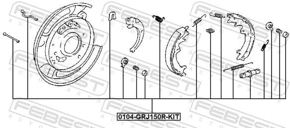 Accessory Kit, parking brake shoes 0104-GRJ150R-KIT - image 2