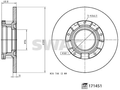 Brake Disc 33 10 0909 - image 3