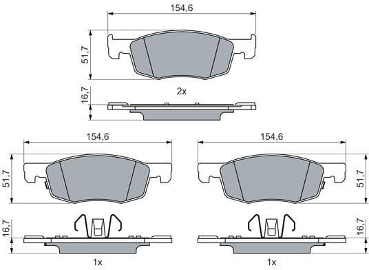 Brake Pad Set, disc brake 0 986 460 018