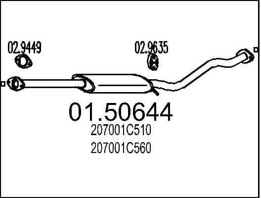 Centre Muffler 01.50644