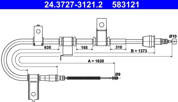 Cable Pull, parking brake 24-3727-3121-2