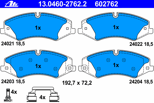 Brake Pad Set, disc brake 13.0460-2762.2
