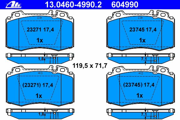 Brake Pad Set, disc brake 13.0460-4990.2