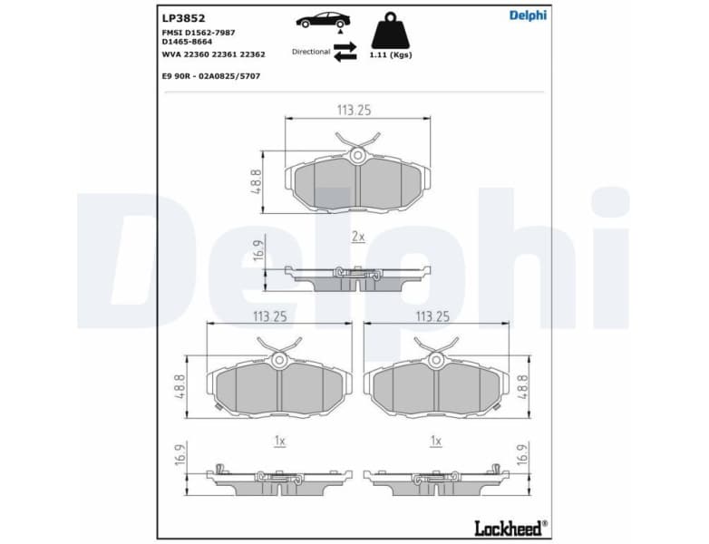 Brake Pad Set, disc brake LP3852