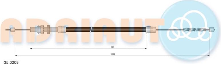 Cable Pull, parking brake 35.0208