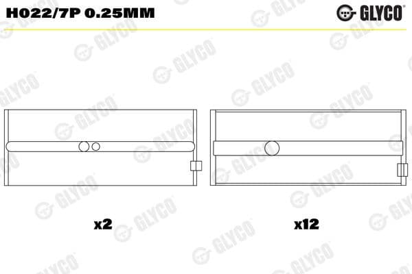 Crankshaft Bearing H022/7P 0.25MM